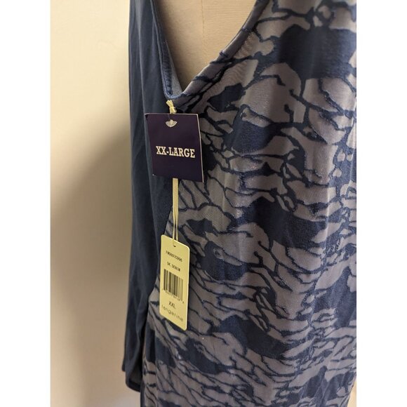 New Tangerine Ladies Sleeveless Tank Top XXL Blue Print Casual Lightweight - Picture 3 of 5